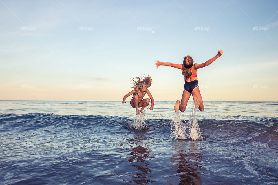 Jumping in the water