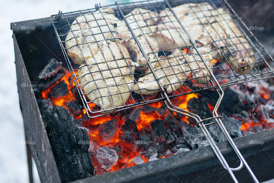 meat on the fire, barbecue