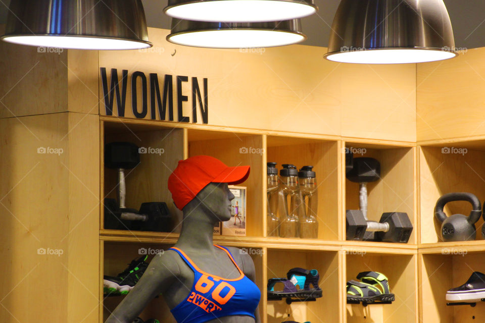 Women sports wears, women section, women section in store