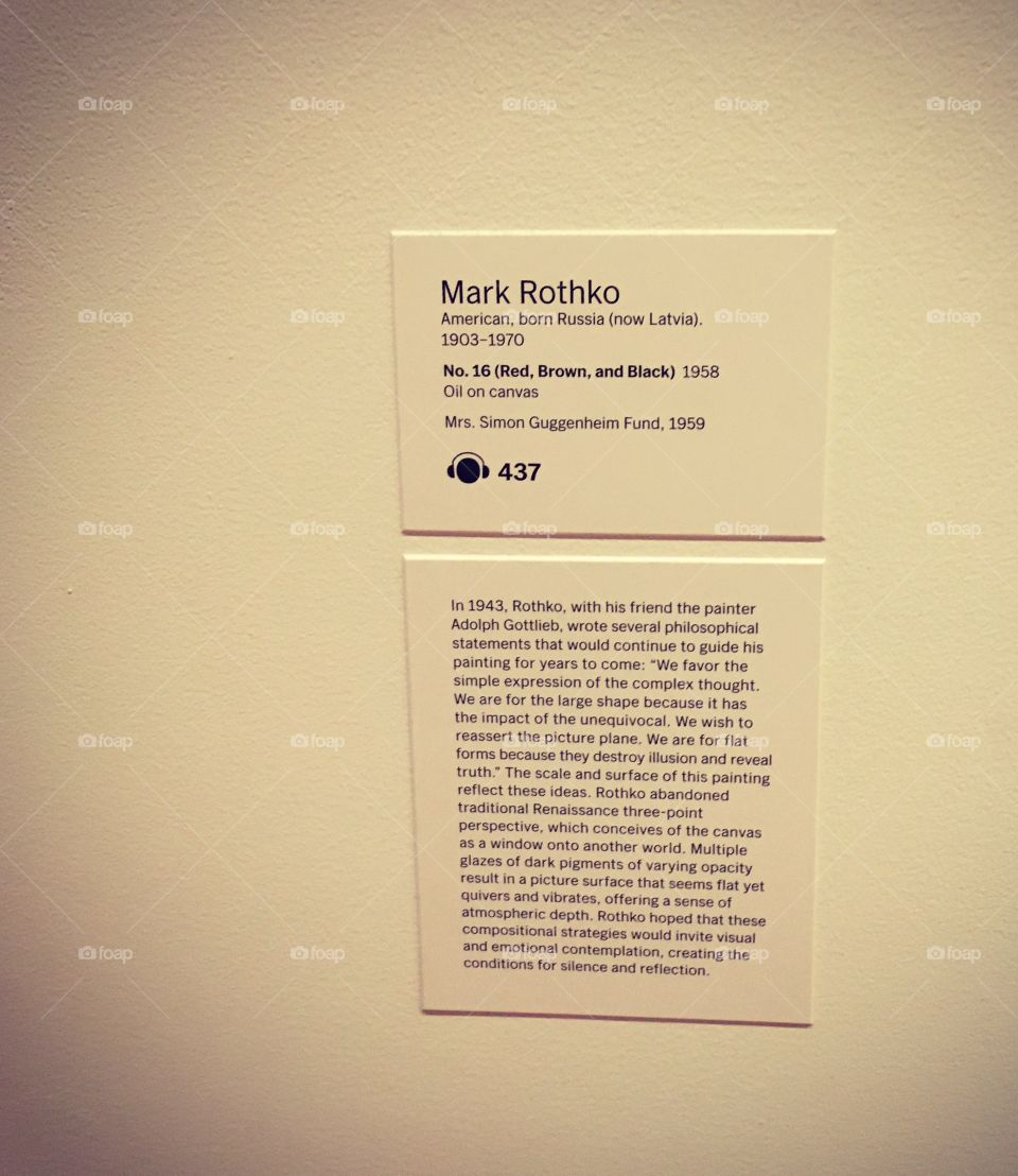 Mark Rothko - MoMA - Manhattan - New York City 