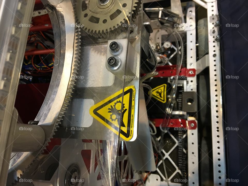 Robotics with warning stickers