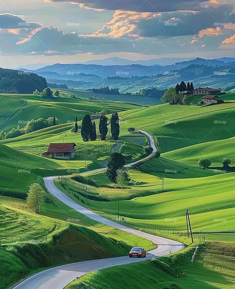 Glory be to God, the magnificent and picturesque view and the natural green trees are a view that is nothing more wonderful than it