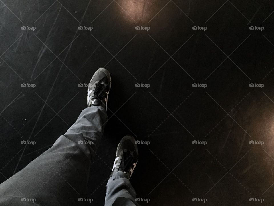 Walking on dark floor