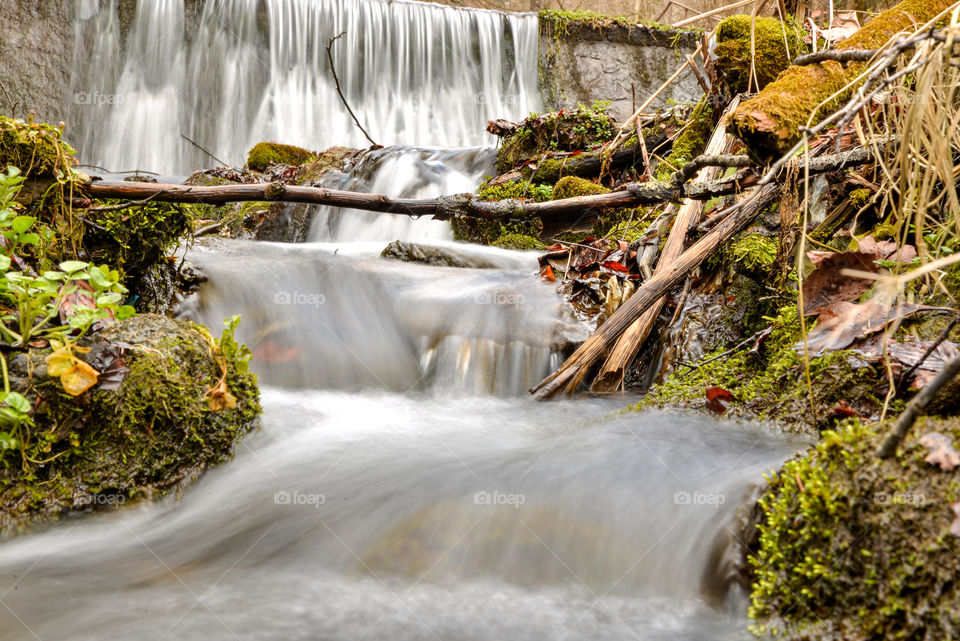 Scenic view of waterfall