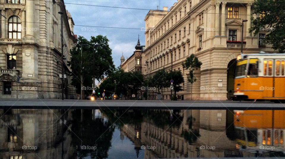 Catch A Tram. Golden hour in Budapest captured whilst waiting for a tran ...