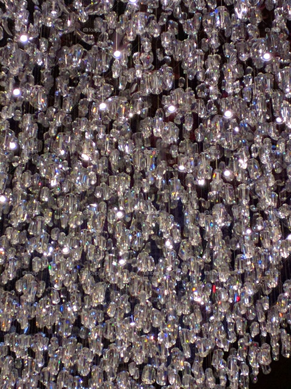 Low angle view of crystal chandelier