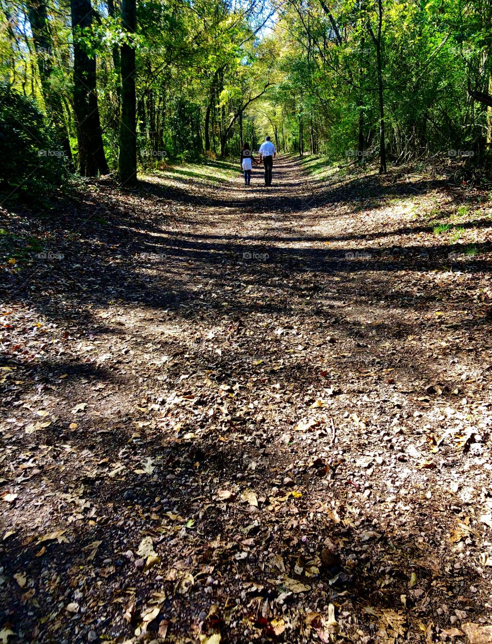 Couple holding hands walking