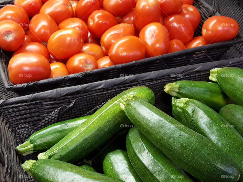 fresh tomatoes and zucchini