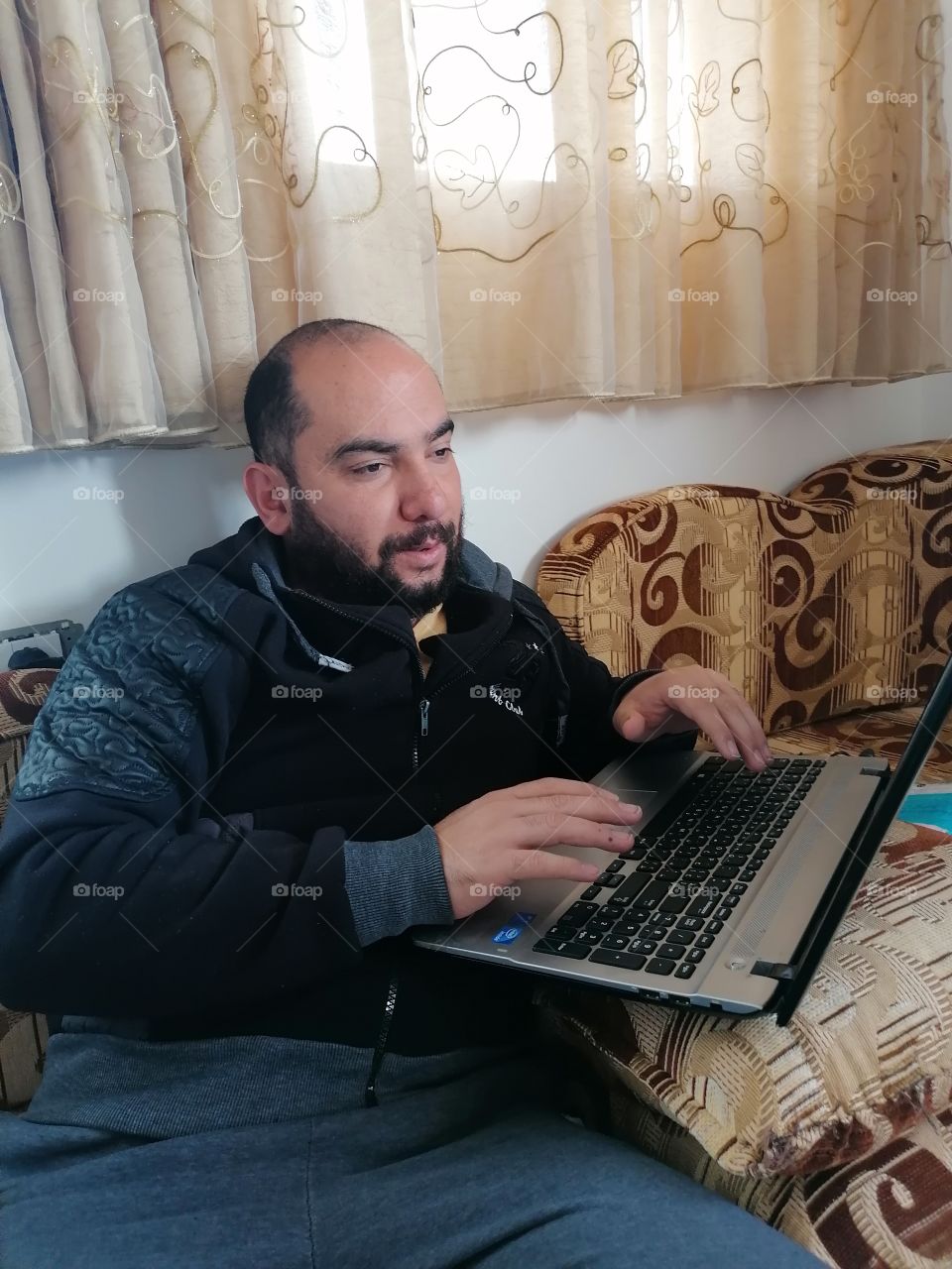 A man working on devices