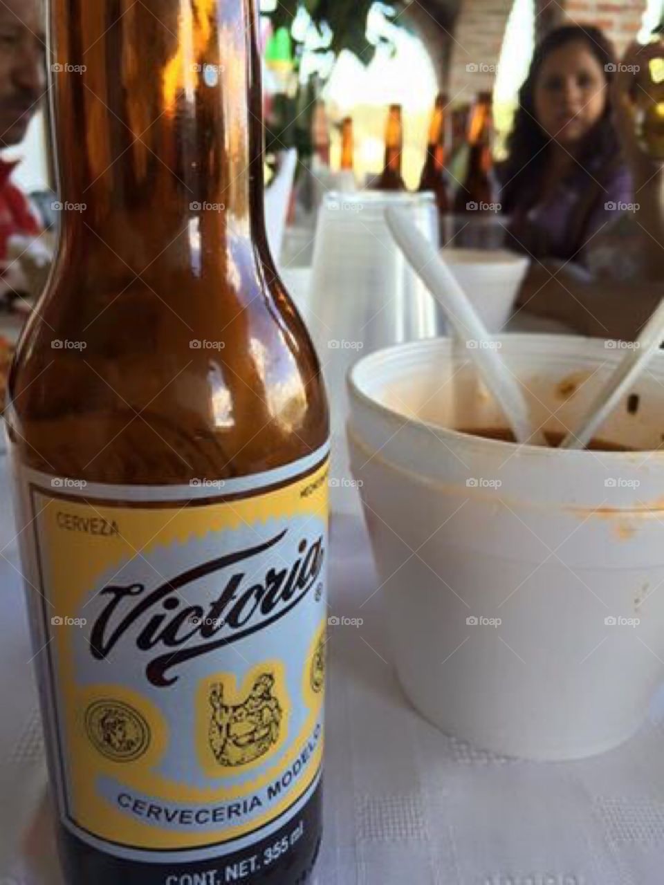Victoria beer at a party in Mexico 