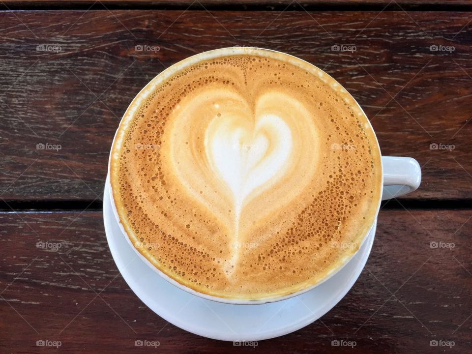 Cappuccino in garden patio