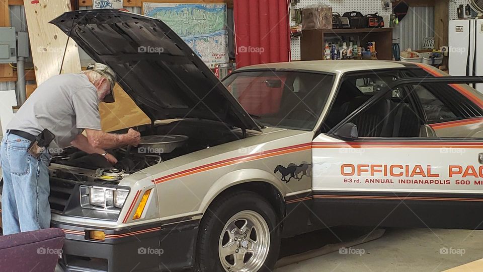 Working on 1979 Ford Mustang Indianapolis 500 Pace Car