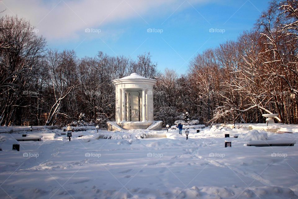 Gazebo in winter park