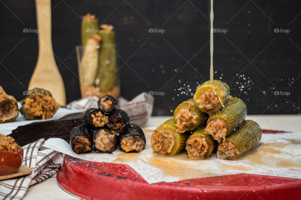 Mahshi is a middle Eastern meal.  Different vegetables filled with rice.