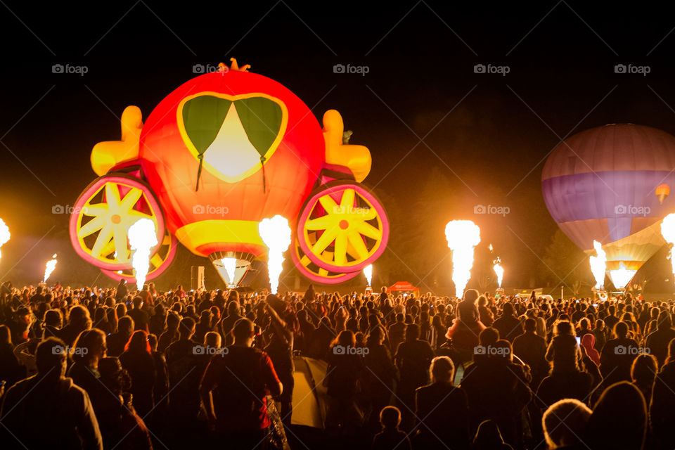 Balloons Over Waitako festival at night. Hamilton, New Zealand, 2016. 