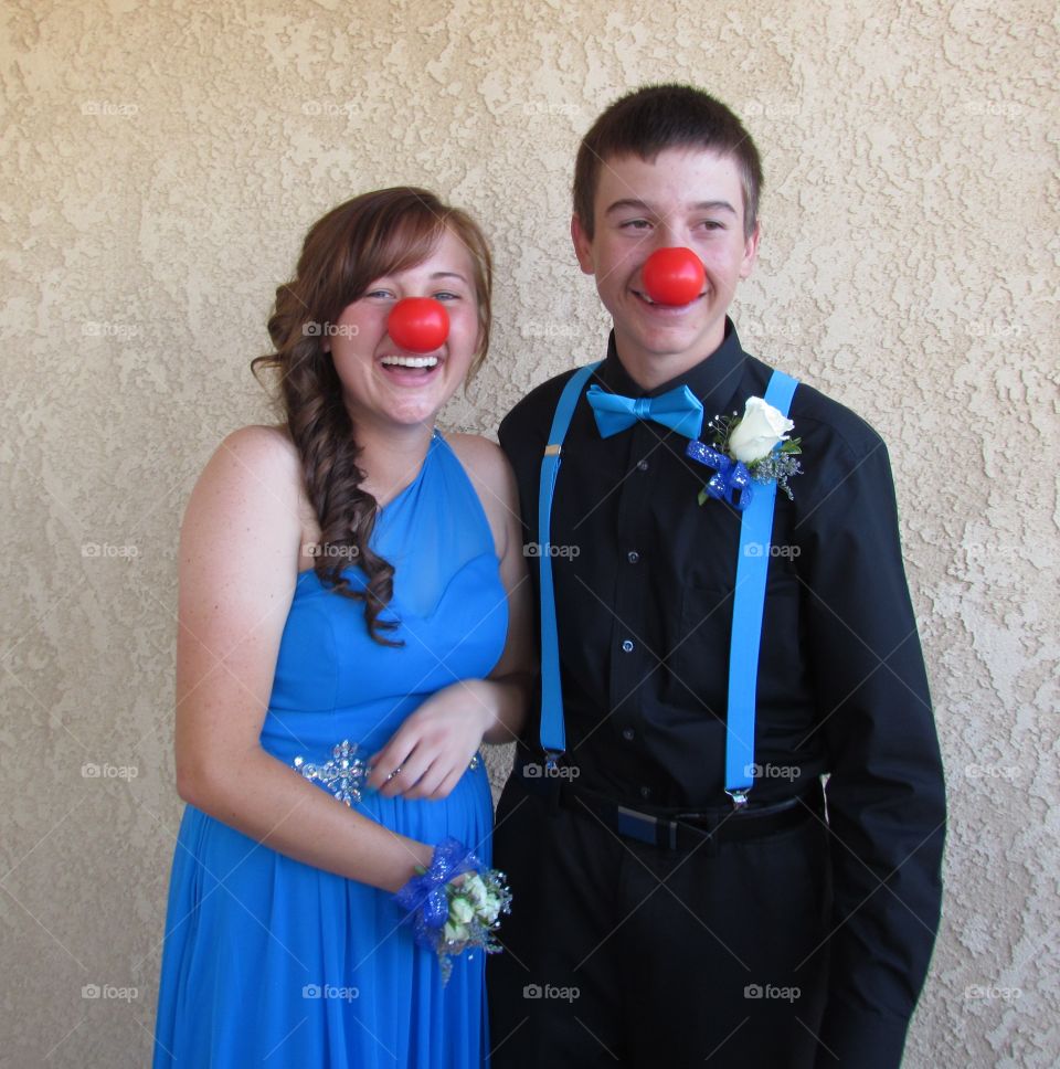 red nose day. the day of  junior prom was also red nose day for save the children . while we took pics for prom we supported #rednose
