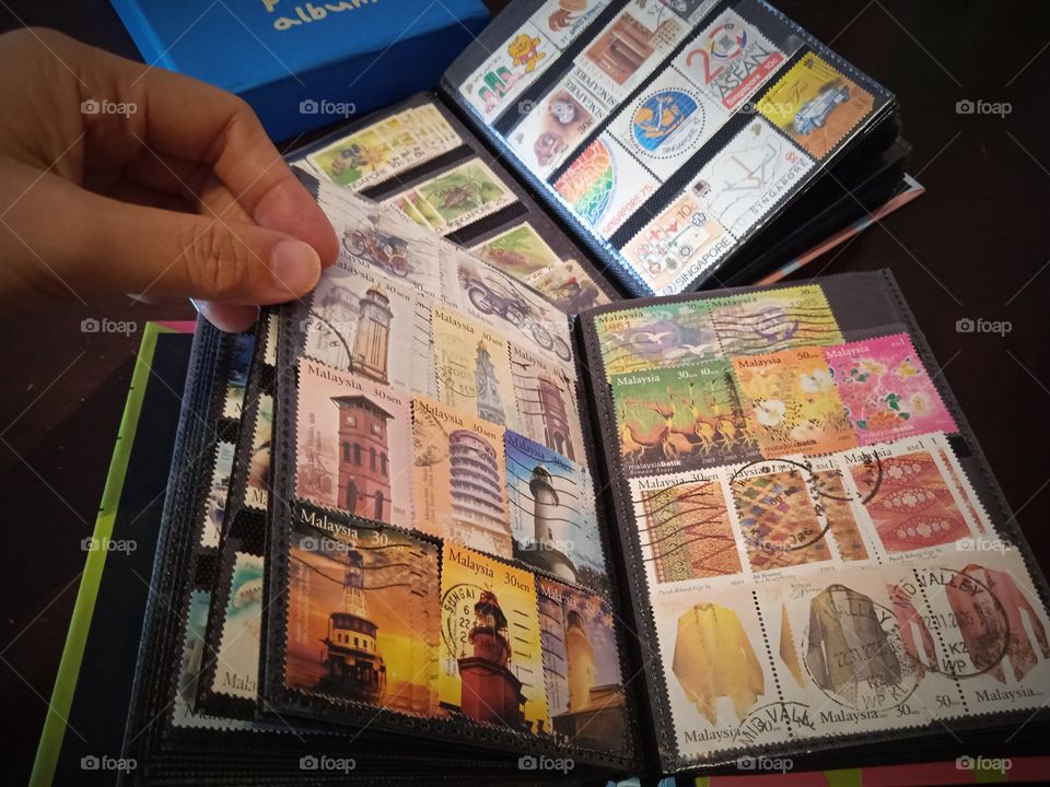 Stamp albums.