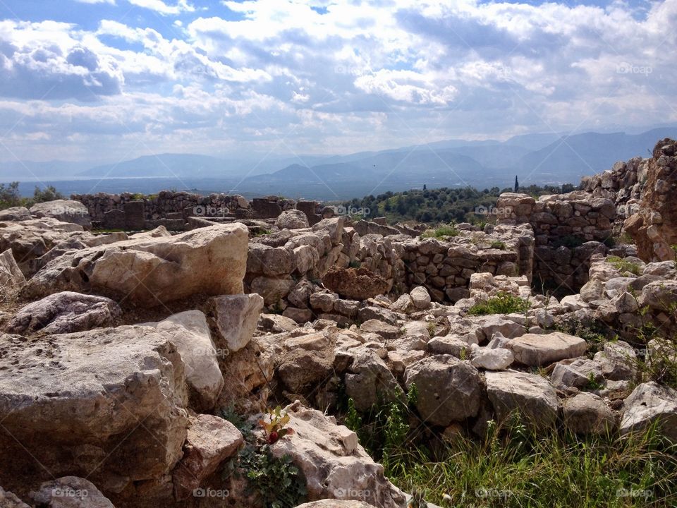 Vista dall'acropoli di Micene, Grecia 