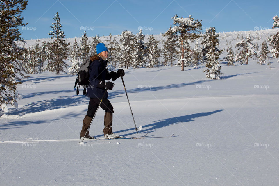 winter sweden sun crosscountry by kallek