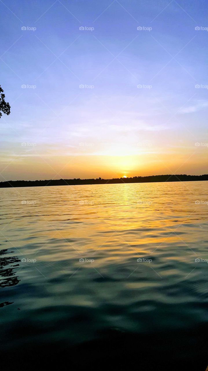 sunset on the lake
