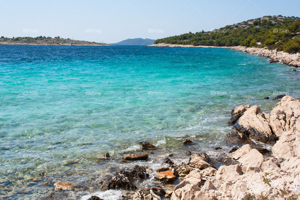 Scenic view of idyllic beach