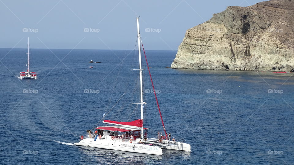 Greece Santorini sailing. Greece Santorini sailing