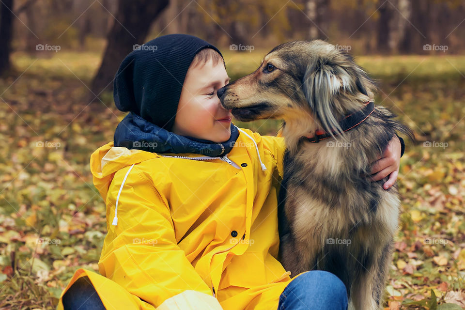 boy and dog