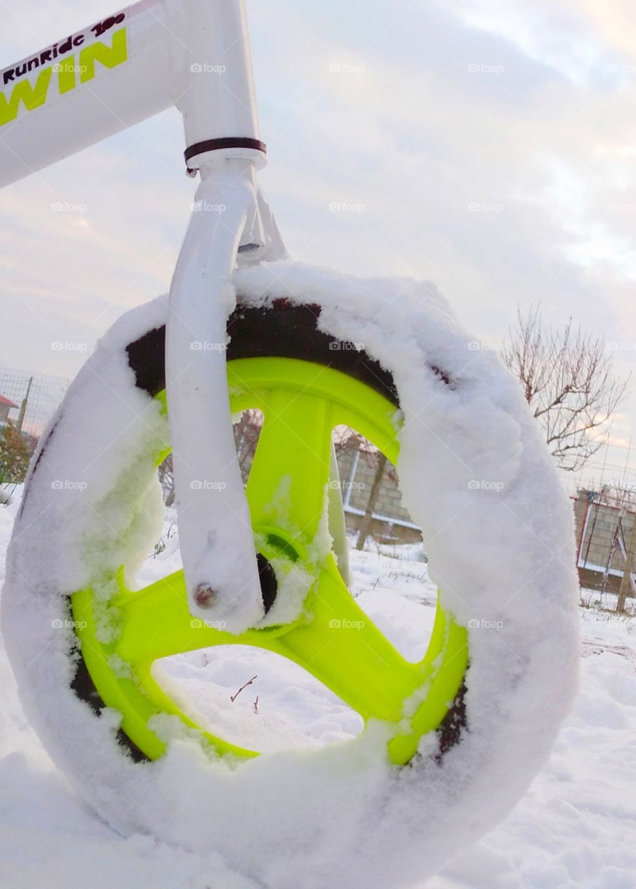 Biking in the snow