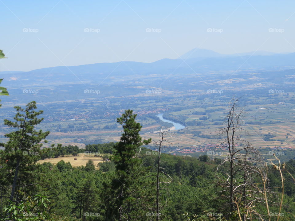 Mountain Yuhor Serbia landscape of the valley with river that meanders