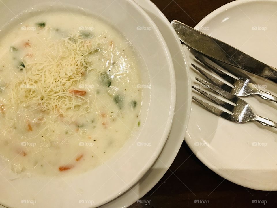 The creamy dumpling chicken soup 