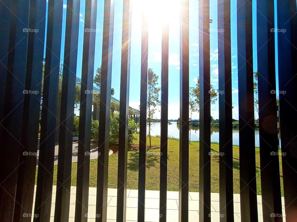 Blue sky at Batukawah Riverbank Park Kuching Sarawak
