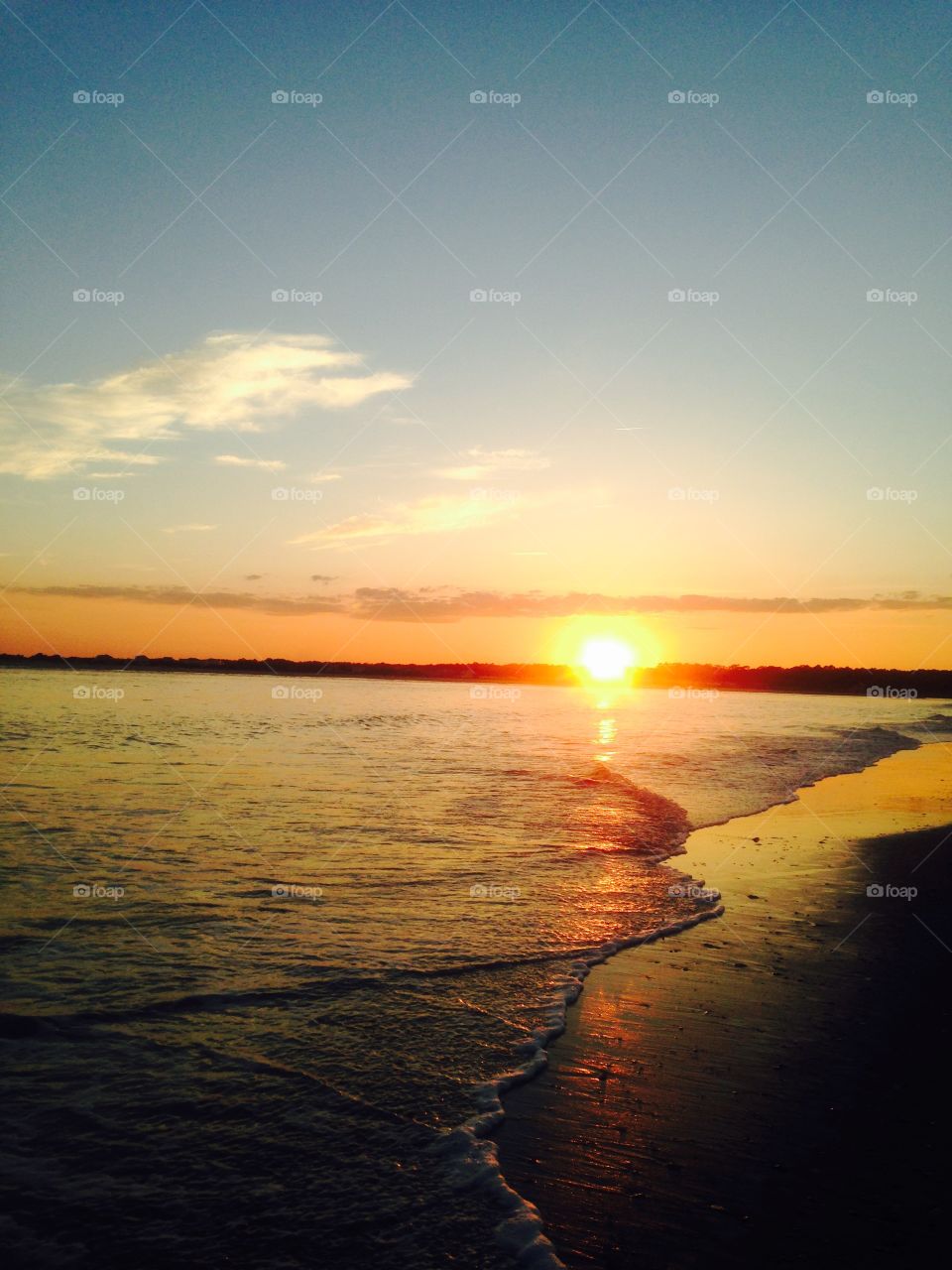 Perfect sunset. Beautiful North Carolina beach sunset
