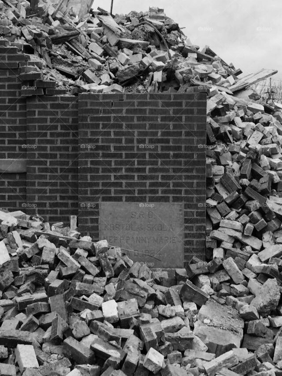 Demolition of the church and school