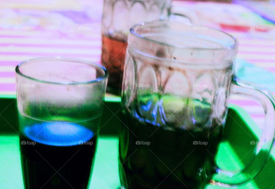 At night in a village, the most memorable thing is hanging out in a small shop by drinking coffee in cold weather conditions