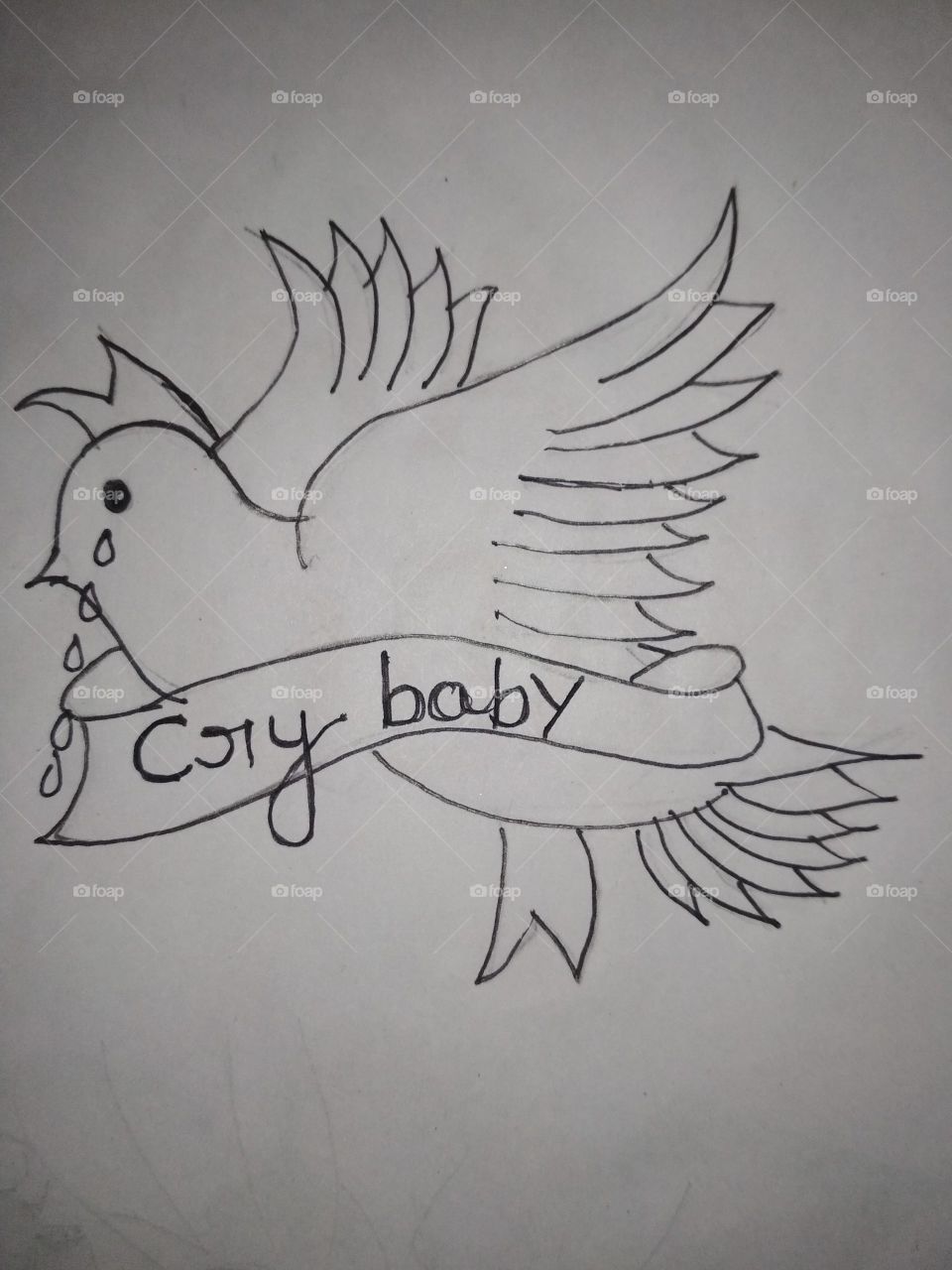 Weeping bird showing his pain...