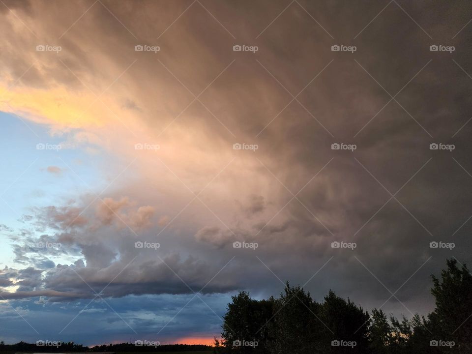 Sunset storm clouds