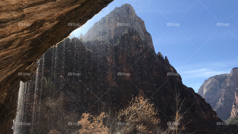 Rainha drops at Zion National park