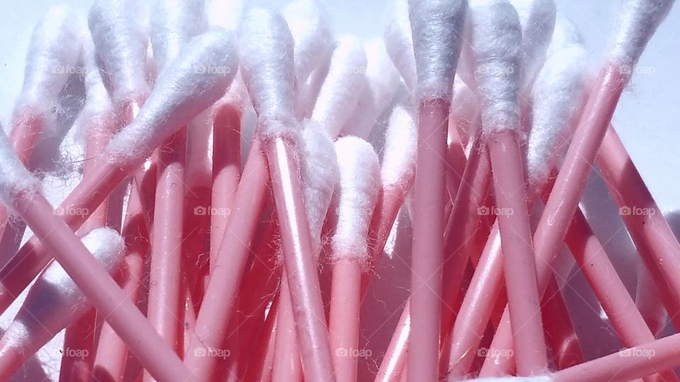 PINK Q-Tips Closeup