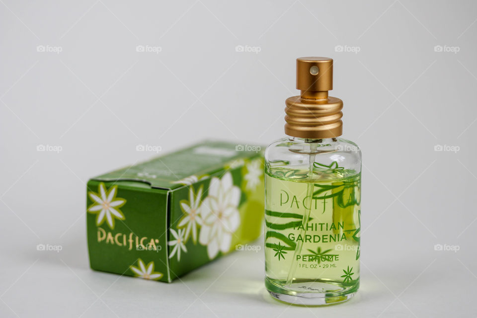 Pacifica perfume isolated on white background