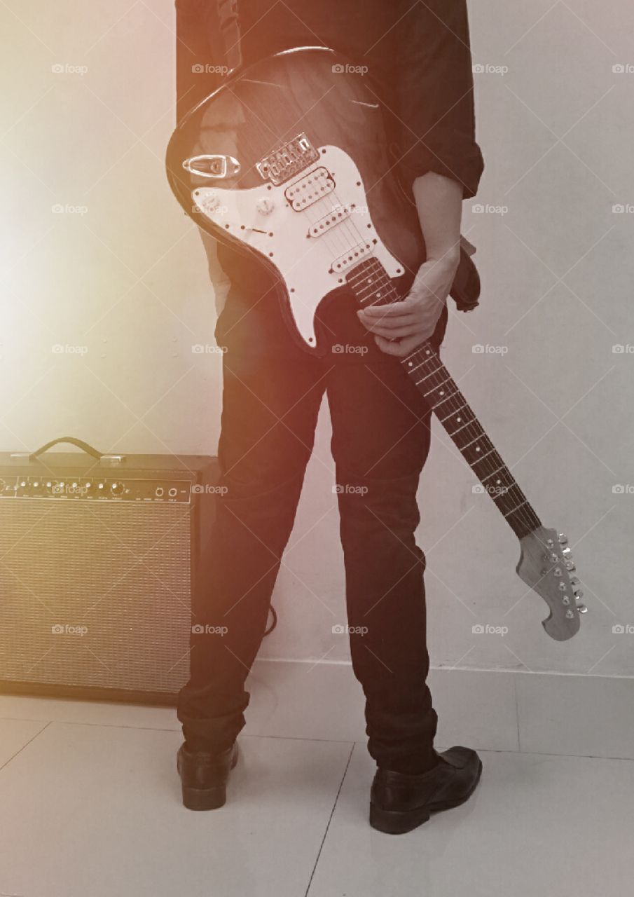 Man with Electric guitar