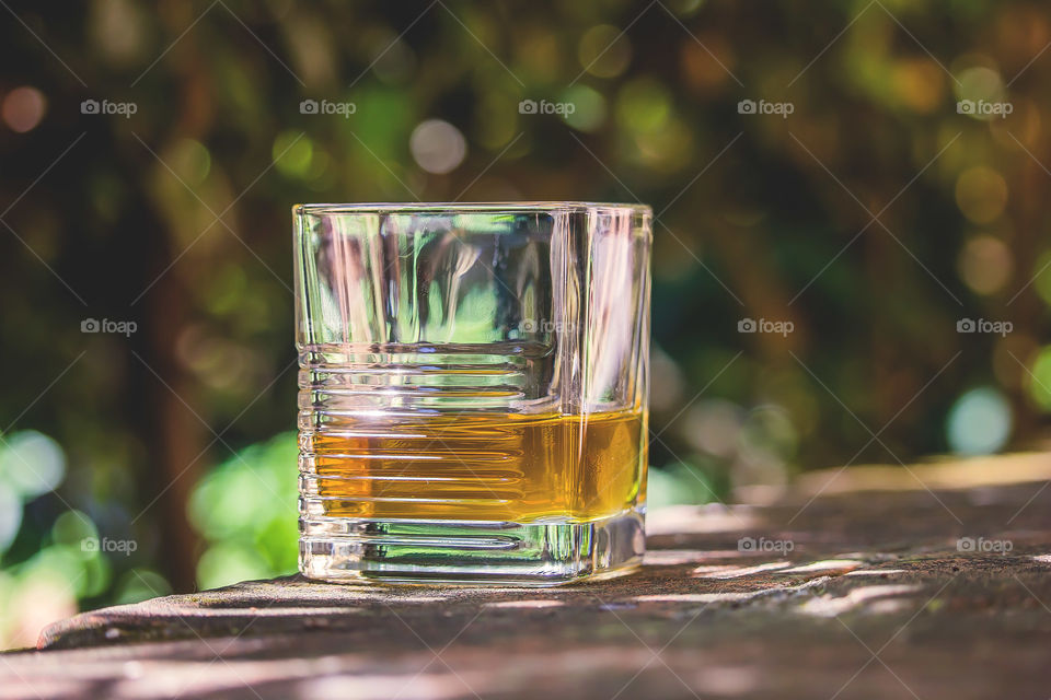 Close-up of whisky in glass
