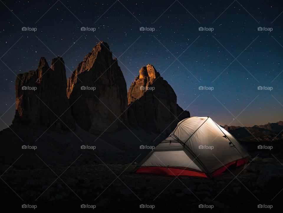 Tre Cime Di Lavaredo at Night