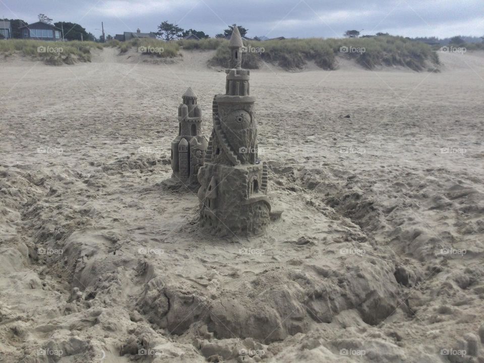 A Sandcastle at Cannon Beach, Oregon