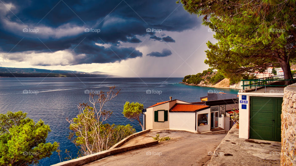 Mimice, Croaita, storm above Adriatic sea