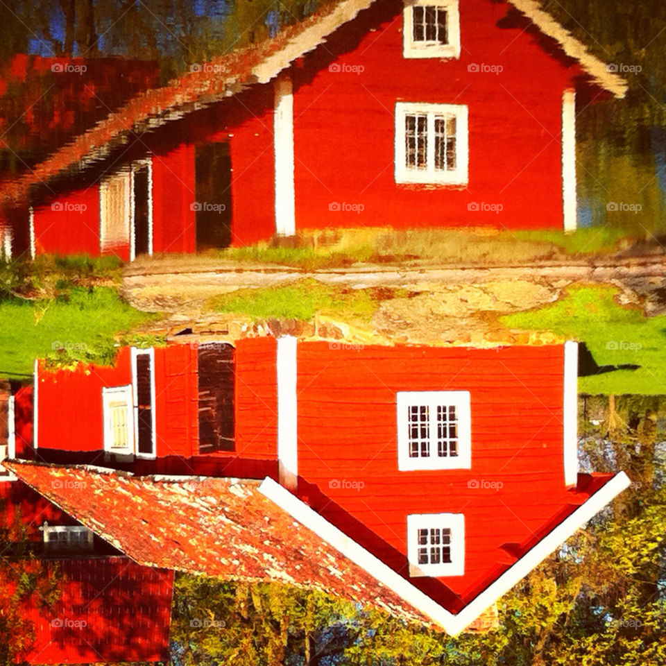 sweden nature red color by hyperr