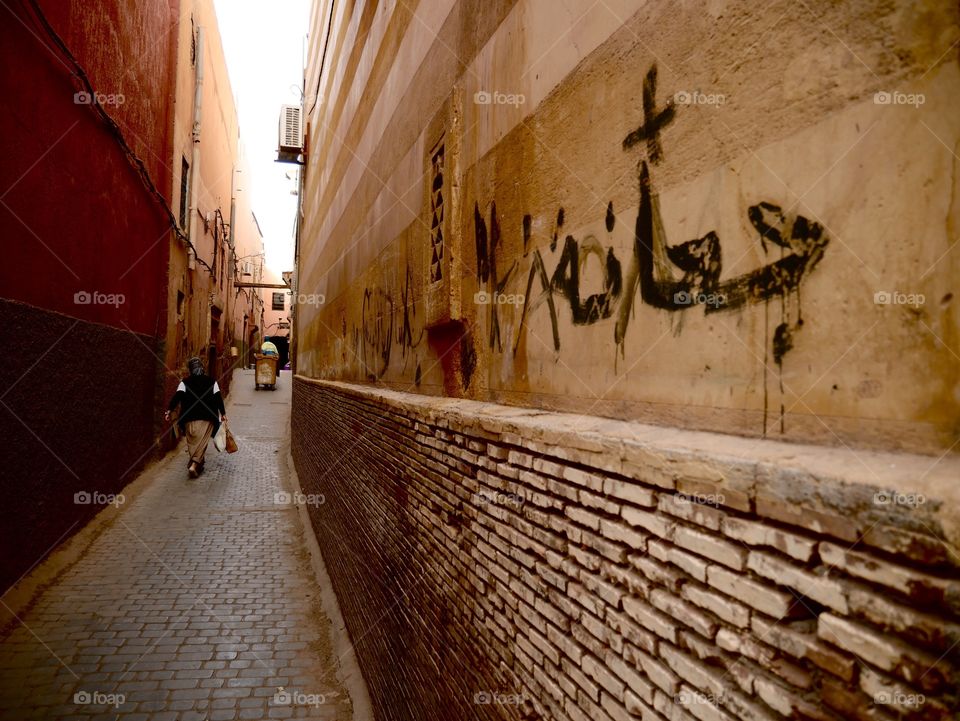 A graffiti wall in Marrakech 

