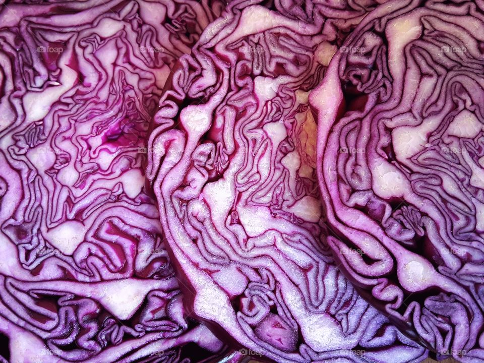 red cabbagecut in three slices