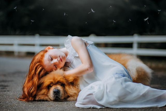the girl with a dog