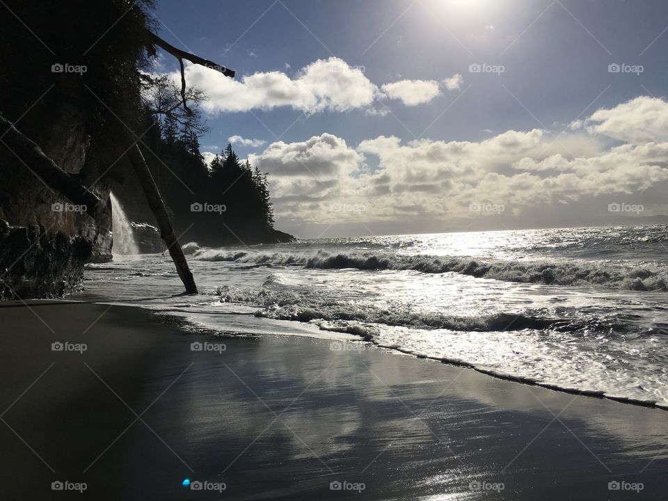 Scenic view of mystic beach