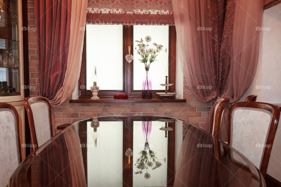 stylish design window in a country house